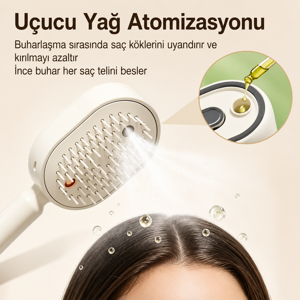 Lumora® Electric Spray Air Cushion Massage Comb - Self-Cleaning, Anti-Tangle, Essential Oil Spray Hair Care Comb